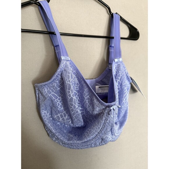 Delimira Minimizer Support Bra 34F Lined Smoothing Underwire Lilac Womens New - Picture 3 of 7